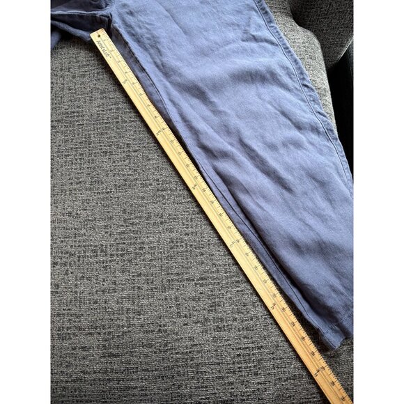 L.L. Bean Classic Fit Straight Linen Pants Size 10 PET Dark Blue 100% Linen - Picture 9 of 11